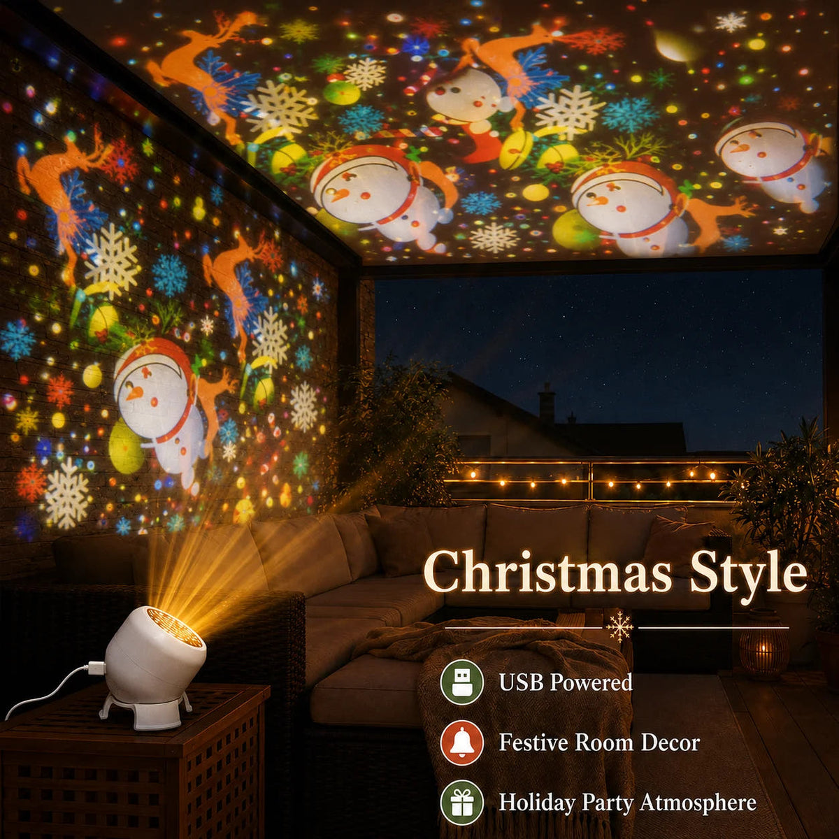 Christmas Snowflake Projector Light